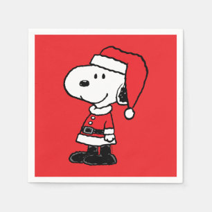 Serviette En Papier cacahuètes   Snoopy Santa Claus