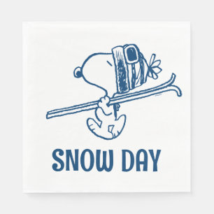 Serviette En Papier cacahuètes   Snoopy Ski Trip