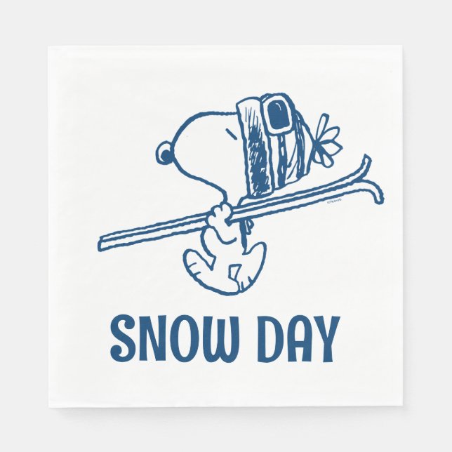 Serviette En Papier cacahuètes | Snoopy Ski Trip (Devant)