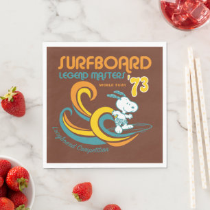 Serviette En Papier cacahuètes   Snoopy Surboard Longboard Competition