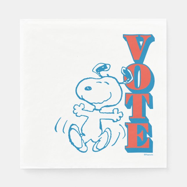 Serviette En Papier cacahuètes | Snoopy - Vote (Devant)