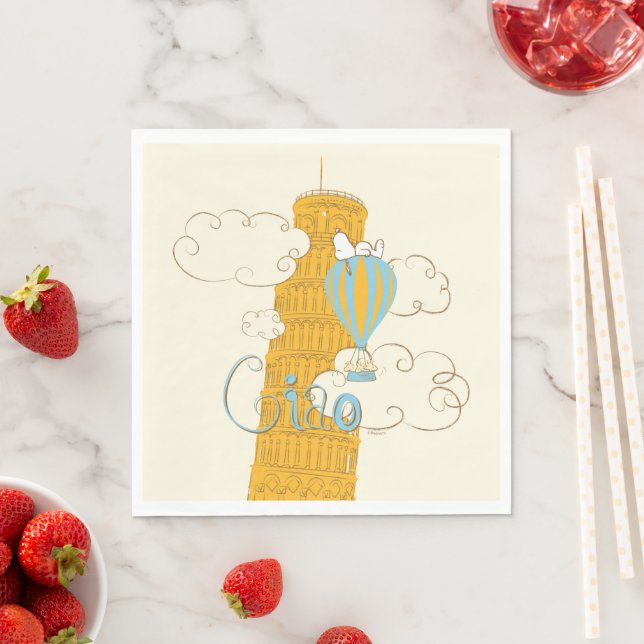 Serviette En Papier cacahuètes | Snoopy & Woodstock Ciao (En situation)