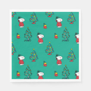 Serviette En Papier cacahuètes   Snoopy & Woodstock Motif de Noël