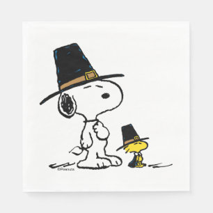Serviette En Papier cacahuètes   Snoopy & Woodstock Pilgrim