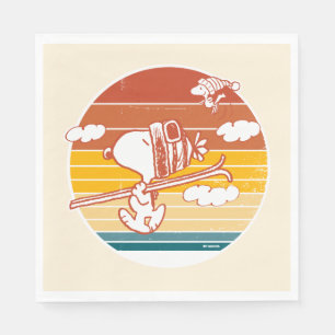 Serviette En Papier cacahuètes   Snoopy & Woodstock Ski Trip
