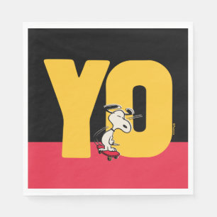 Serviette En Papier cacahuètes   Snoopy YO Skateboard