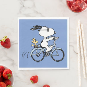 Serviette En Papier cacahuètes   Vélo Snoopy & Woodstock