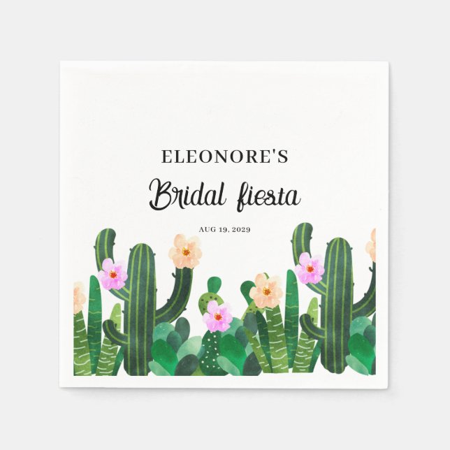 Serviette En Papier Cacti flowers  Bridal Fiesta  (Devant)