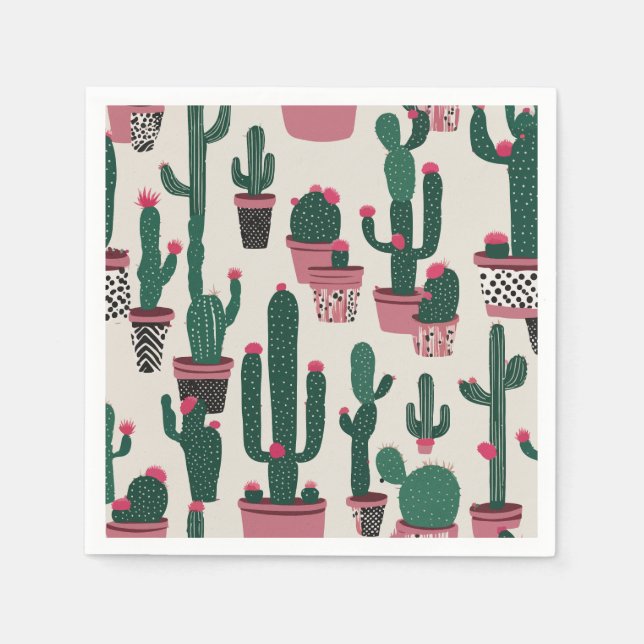 Serviette En Papier Cactus (Devant)