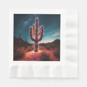 Serviette En Papier Cactus du désert du sud-ouest de Noël
