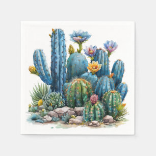 Serviette En Papier Cactus florissants et succulents