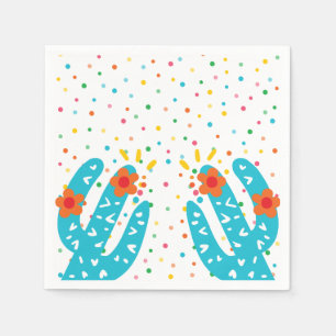 Serviette En Papier Cactus mexicain Polka colorée point anniversaire