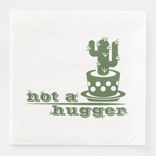 Serviette En Papier Cactus Pas un gros cactus drôle dire (Devant)