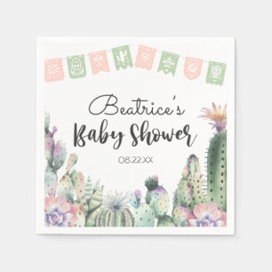 Serviette En Papier Cactus vert rose Taco Bout Un Baby shower RSVP