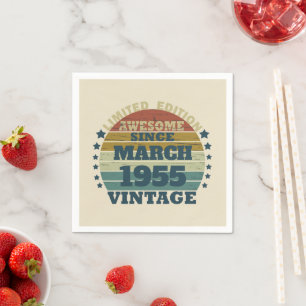 Serviette En Papier Cadeau d'anniversaire vintage personnalisé