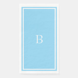 Serviette En Papier Cadeau de Baby Shower Monogramme Bleu Ciel Premièr