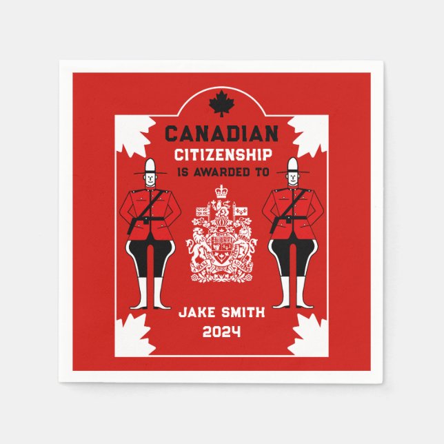 Serviette En Papier Cadeau de célébration de la citoyenneté canadienne (Devant)