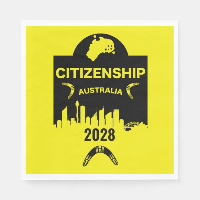 Serviette En Papier Cadeau de citoyenneté australienne (Devant)