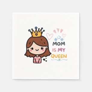 Serviette En Papier Cadeau de la fête des mères Maman est ma reine