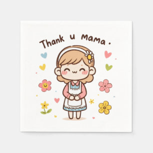 Serviette En Papier Cadeau de la fête des mères Merci Mama