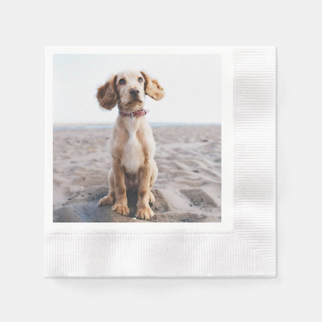 Serviette En Papier Cadeau de Napkin photo chien personnalisé pour Amo (Devant)