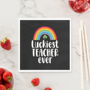 Serviette En Papier Cadeau d'école pour enseignant le plus chanceux St