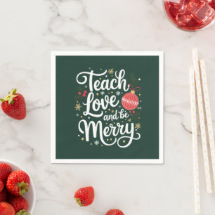 Serviette En Papier Cadeau drôle pour professeur Noël Enseigner Amour 