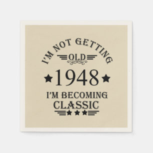 Serviette En Papier Cadeau vintage personnalisé 75e anniversaire noir