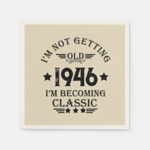Serviette En Papier Cadeaux de 80e anniversaire vintages personnalisés
