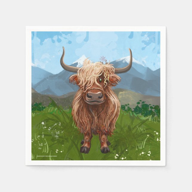 Serviette En Papier Cadeaux et accessoires de vache Highland (Devant)