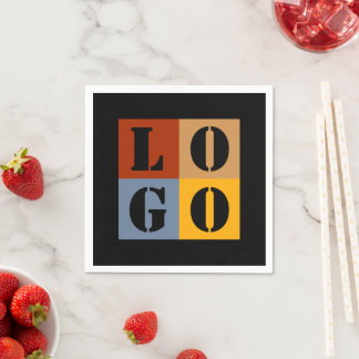 Serviette En Papier Cadeaux personnalisés modernes Noir Simple