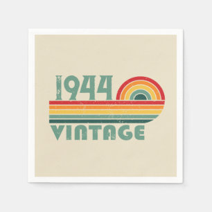 Serviette En Papier Cadeaux personnalisés vintages de 80e anniversaire