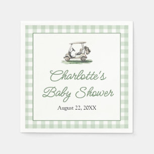 Serviette En Papier Cadre Vert Sauge Golf Nouveau au Club Baby Shower