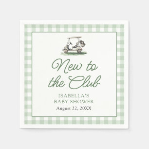 Serviette En Papier Cadre Vert Sauge Golf Nouveau au Club Baby Shower