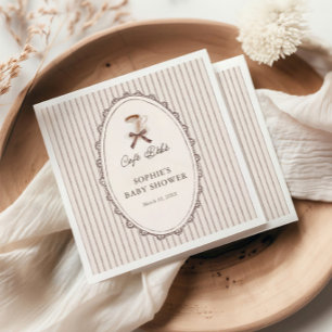 Serviette En Papier Cafe Bebe Baby Shower Café Vintage
