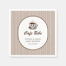 Café Bébé Mignon Rayé Baby Shower Brunch