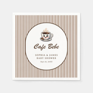 Serviette En Papier Café Bébé Mignon Rayé Baby Shower Brunch