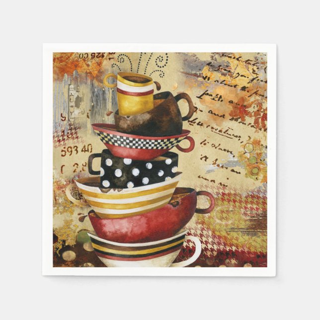 Serviette En Papier Café Cups Divine Napkin (Devant)