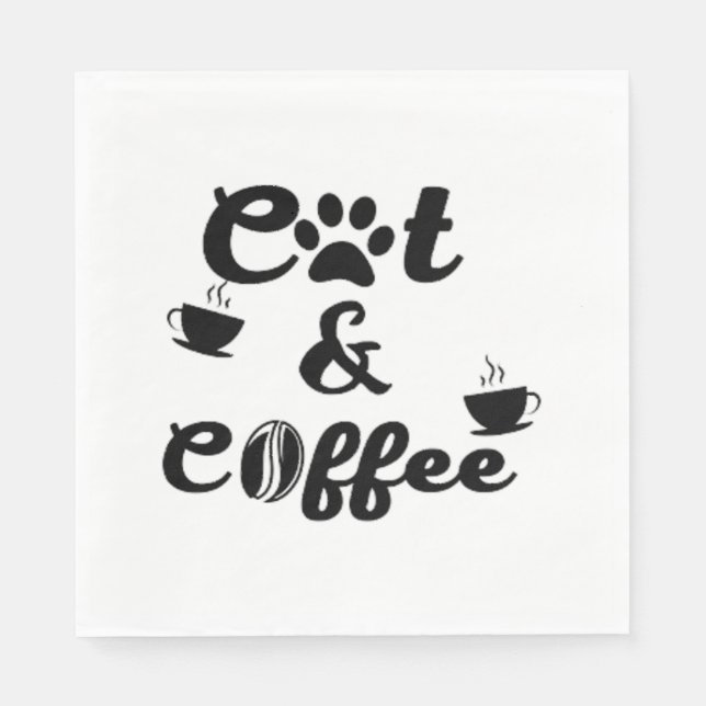 Serviette En Papier Café de chat (Devant)
