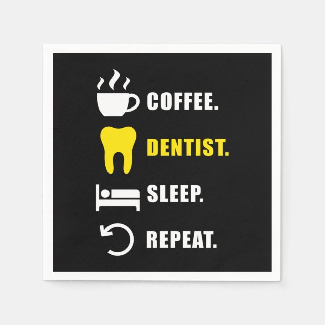 Serviette En Papier Café Dentiste Dentistère Dentistère Dents Dents De (Devant)