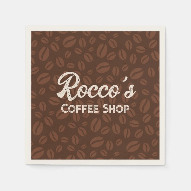 Serviette En Papier Café Haricots Brown Napkin (Devant)