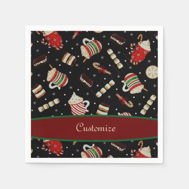 Serviette En Papier Café Latte Christmas Café Napkin (Devant)