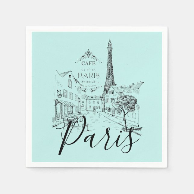 Serviette En Papier Café Paris Napkins (Devant)
