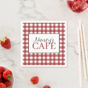 Serviette En Papier Café personnalisé à damier 