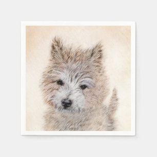 Serviette En Papier Cairn Terrier Peinture Chiot - Art Chien original