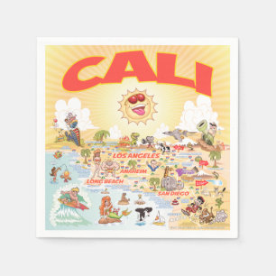 Serviette En Papier Cali Cartoon California Papier Napkin