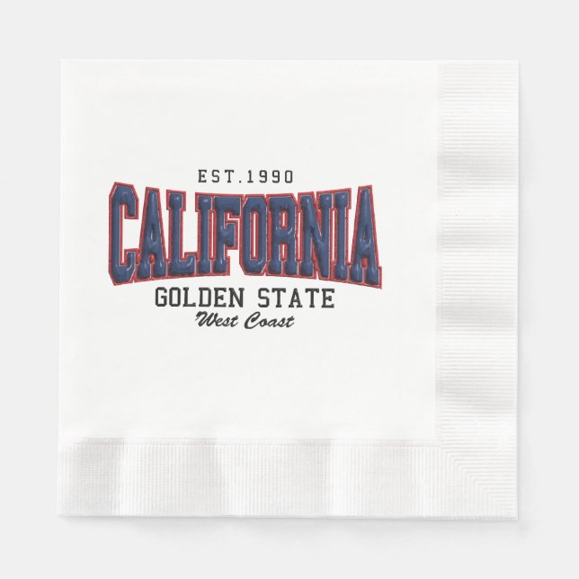 Serviette En Papier Californie 3D (Devant)