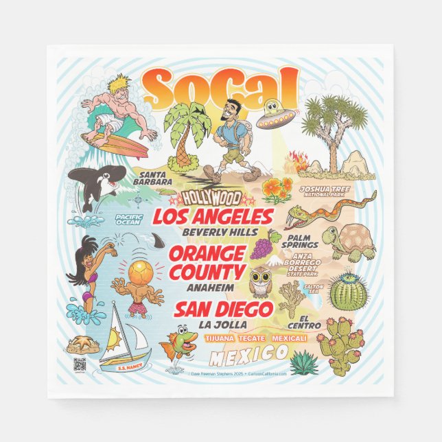 Serviette En Papier Californie du Sud (Devant)