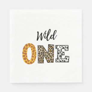 Serviette En Papier Calligraphie animale blanc sauvage