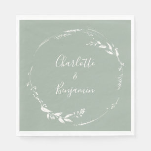 Serviette En Papier Calligraphie de la couronne florale de l'étable de